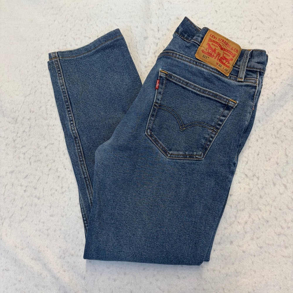 Levi's 511 Slim Fit Jeans Mens 32x34 Blue All Seasons Tech Stretch Denim